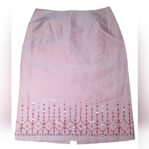 80s 90s Oscar De La Renta womens Size 6 Silk Evening Skirt beaded/sequined skirt